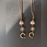 Free People Elegant Gold and Pink Heart Drop Earrings Photo 4