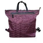 Kanana Project Burgundy Nylon Backpack Tote Bag Geometric Travel Large 14” x 17” Purple Photo 0