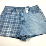 American Eagle  Womens Highest Rise Mom Short Blue‎ Jean Shorts Size 16 33W NEW Photo 0