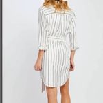 Free Country Striped Wrap Dress - White and Black/Burgundy size Medium Photo 3