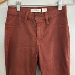 Vibrant MOVING SALE Rust distressed knee skinny jeans - Denim Photo 4