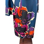 Trina Turk Trina Turk Navy Floral Work Wear Cocktail Belle Sleeve V Neck Dress 8 Photo 2