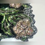 Scala Vintage 100% Silk Fully Beaded Floral Midi Dress Formal Cocktail Large Photo 12