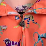 Tzu Tzu Sport Golf Top Womens Medium Orang Monkey Sleeveless Shirt 1/4 Zi UPF UV Orange Photo 3