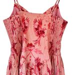 House of Harlow 1960 Orange Floral Midi Dress Linen Blend Boho Chic Size‎ Medium Pink Photo 5