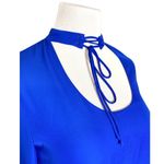 Amanda Uprichard  Amherst Choker Tie Neck Bell Sleeve Mini Dress Royal Blue Small Photo 4