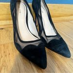 Pour La Victoire  Black Suede 4” Heels with Scalloped Mesh Detailing size 9 Photo 7