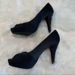 Michaelangelo  size 8 m black‎ heels pumps with sparkly accent at toes peep toe Photo 7