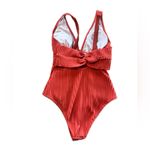 Cupshe  Ginger Ribbed & Ruched One-Piece Orange swimsuit size Medium Photo 8