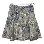 Talbots Paisley Print Skirt A-Line Cotton Casual Blue White Women Size 6 Photo 3
