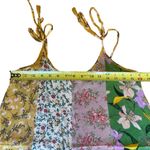 Ninexis Color Block Floral Boho Hippie Patchwork Dress Tassel Ties Womens Small Yellow Photo 9