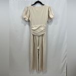 Susana Monaco  Short Sleeve V-Neck Jumpsuit in Blanched Almond Photo 3
