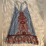 Floral Blue and Red Maxi Dress Size M Photo 0