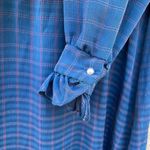 Vintage Blue Plaid Long Sleeve High Neck Dress 9 Luci Sellini Size 8 Photo 5
