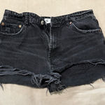 ZARA  Black‎ Distressed Denim Shorts Size 10 Photo 0