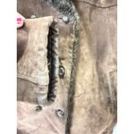 Camera Collection Brown Leather Coat Faux Fur Lined XL Photo 14