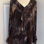 Susan Lawrence Y2k velvet burnout ruffle long sleeve whimsigoth Photo 0