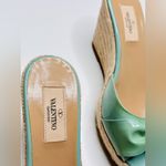 Valentino Garavani Valentino Pastel Mint Green Patent Leather Bow Espadrille Wedge Heel Sandal Shoe Photo 5