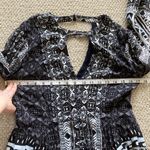 Free People Folk Swing Dress Long Sleeve Boho Hipster Black White Size 6 GUC Photo 5
