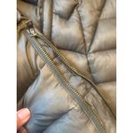 Helmut Lang Gray Down Puffer Jacket with Hood Asymmetrical Zip Womens Small S Photo 7