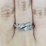 Rhinestone Lightning Bolt Ring Silver Photo 0