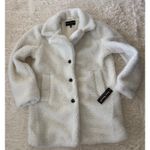 Jason Maxwell Teddy Bear Coat Winter Warm Plush Faux Fur Jacket Ivory Medium Photo 3