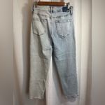 Risen High Rise Distresed Crop Straight Denim Jeans Light Wash Size 7/28 0437 Blue Photo 3
