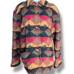 Vintage Rafaella Wool Blend Aztec Southwest Toggle Coat Jacket Small Multicolor Red Photo 0