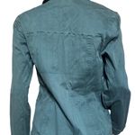 Women's spruce button up textured stripe denim jacket M Green Size M Photo 3