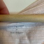 Daily Ritual Womens Size Medium Lived In Cotton T Shirt Pink White Striped VNeck Photo 2