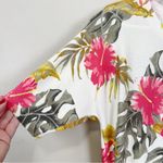 Talbots  Women's Cream Refined Floral Dolman Short Sleeve Sweater Sz MP Photo 2