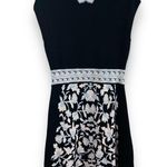 Nanette Lepore Nannette Lepore Good Karma Intarsia Knit Black Floral Sheath Dress Photo 9