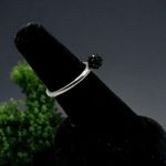 Sterling Silver Trendy Women's Ring With Black Cluster Accents in Size 8 Photo 1