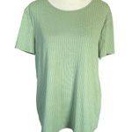 Ava James  light green short sleeve stretchy ribbed top women's size XL Photo 0