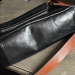 Fossil  Black  Leather Shoulder Bag with Brown Detail Photo 8