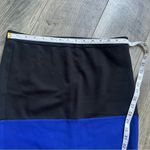 Armani Exchange A/X Black and Royal Blue Color Block Pencil Skirt Mini Skirt Med Photo 3