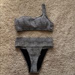 Aerie Jacquard One Shoulder Bandeau Bikini SET Photo 1