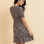 Luxology  ~ Women's S Dress ~ Short Sleeves/V Neck/Pull Over/Pink & Cream Flower Photo 1