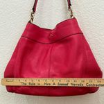 Coach  F57545 Lexy Rasberry Red Pinkish Red Pebbled Leather Shoulder Bag Photo 12