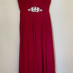David's Bridal Burgundy Embellished Formal Dress Photo 0