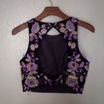 Mon Cheri Ellie Wilde Mon Cherie 10 Purple Velvet Beaded Crop Top Formal Photo 7