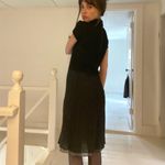 Emporio Armani Vintage 90s Mock Neck Wool Knit Contrast Pencil Dress Size 38 Photo 1