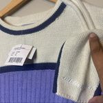 Obermeyer  Juniors Pullover Sweater Apres Ski Crewneck Side Zip Purple Cream NWT Photo 2