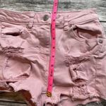 Parisian Distressed Denim Jean Shorts Light Pink Hi Rise Mini Booty Shorts 2 Zip Photo 7