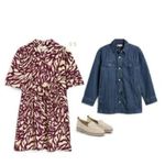Ba&sh NEW  Groove Graphic Print Shirt Dress, Bordeaux Size 3/L Retail $295 Photo 8