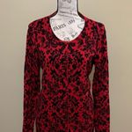 George Brand George Red & Black Paisley Long Sleeve Sweater Photo 0
