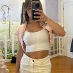 Nordstrom Cute little rose shawl jacket vest thing in baby pink Photo 3