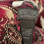 Chico's Additions by Floral Paisley Leopard Print Button Down Top Jacket Sz 2 Photo 3