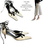 Kenneth Cole 90'S Y2K ‎ NY LACE UP POINTED TOE PUMPS HEELS SIZE 6 MADE IN ITALY. Photo 0