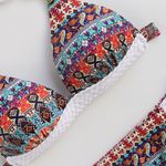 Zaful Boho Chic Tribal Print Padded Push Up Brazilian Low rise Bikini Set Size Medium Photo 2